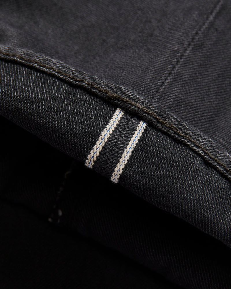 "Moonrock" 14oz Rinsed Charcoal Grey Selvedge Denim - Regular Straight Fit
