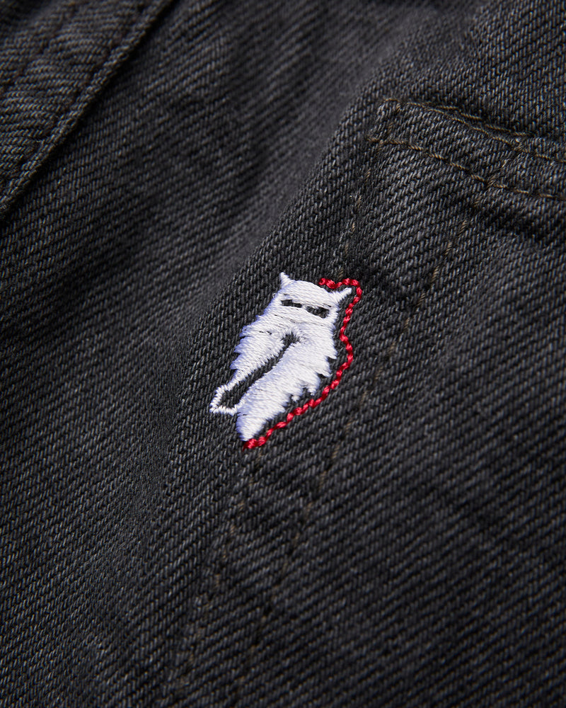 "Moonrock" 14oz Rinsed Charcoal Grey Selvedge Denim - Slim Tapered Fit