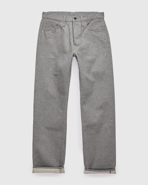 "Moonrock" 14oz Rinsed Heather Grey Selvedge Denim - Regular Straight Fit