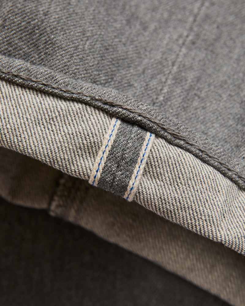 "Moonrock" 14oz Rinsed Heather Grey Selvedge Denim - Relaxed Tapered Fit