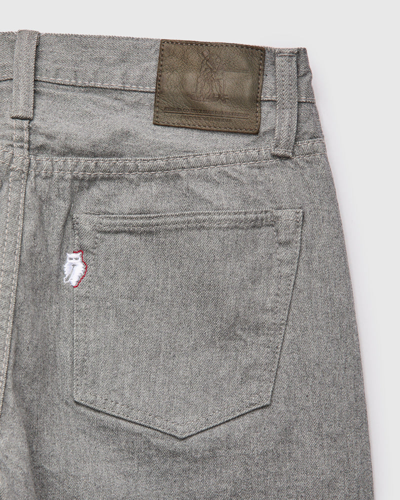 "Moonrock" 14oz Rinsed Heather Grey Selvedge Denim - Regular Straight Fit