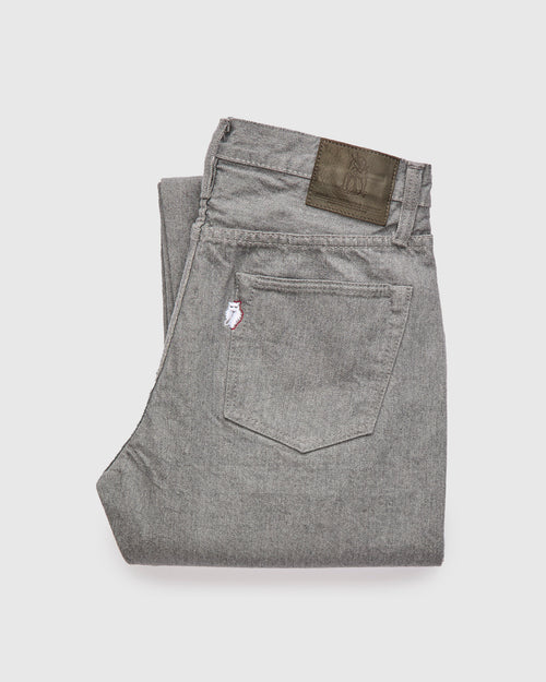 "Moonrock" 14oz Rinsed Heather Grey Selvedge Denim - Regular Straight Fit