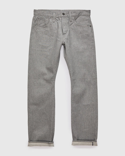 "Moonrock" 14oz Rinsed Heather Grey Selvedge Denim - Slim Straight Fit