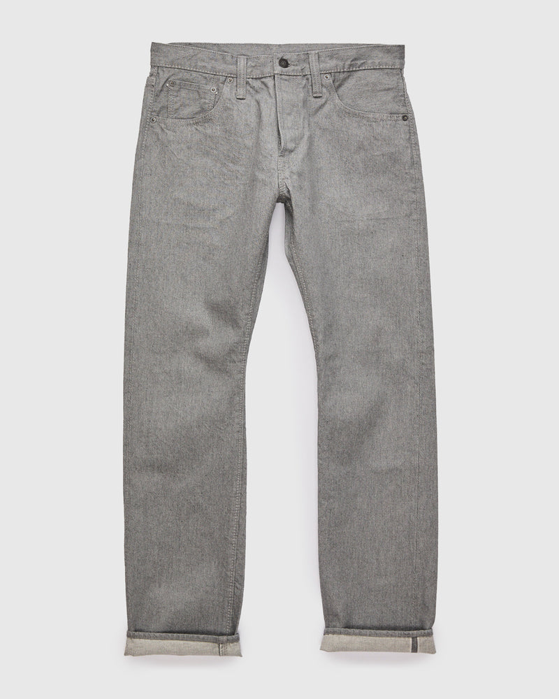 "Moonrock" 14oz Rinsed Heather Grey Selvedge Denim - Slim Straight Fit