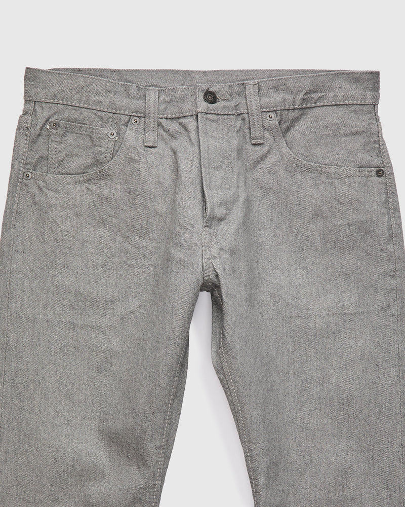 "Moonrock" 14oz Rinsed Heather Grey Selvedge Denim - Slim Straight Fit
