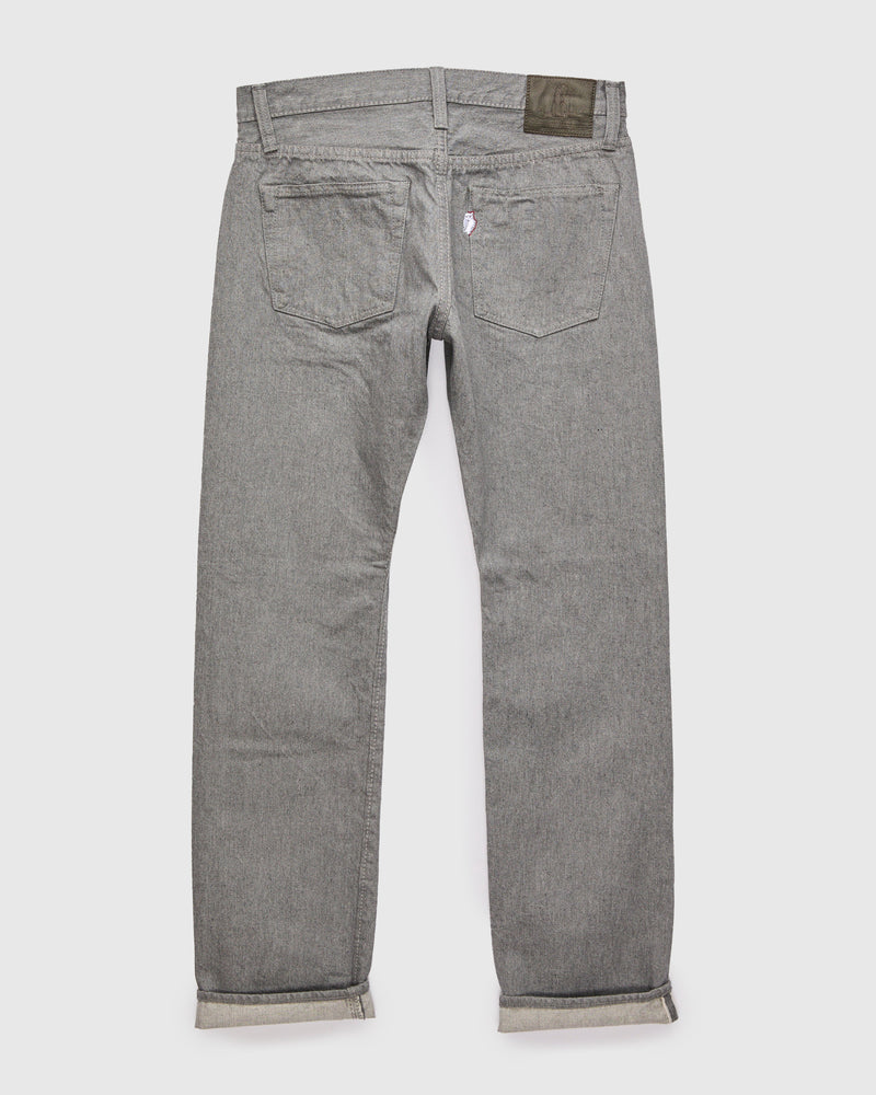 "Moonrock" 14oz Rinsed Heather Grey Selvedge Denim - Slim Straight Fit