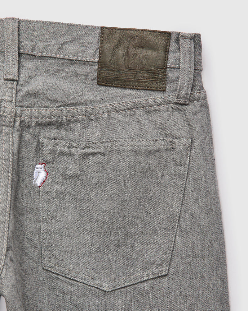 "Moonrock" 14oz Rinsed Heather Grey Selvedge Denim - Slim Straight Fit