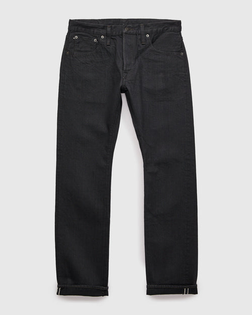 "Moonrock" 14oz Rinsed Charcoal Grey Selvedge Denim - Slim Straight Fit