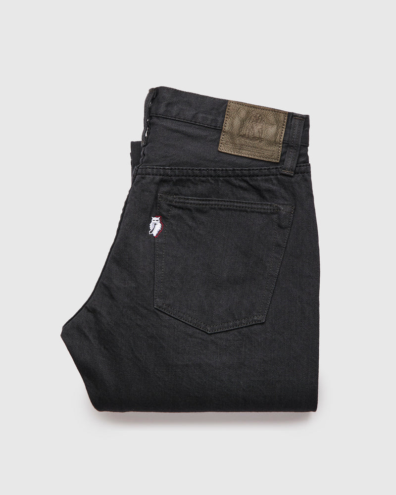 "Moonrock" 14oz Rinsed Charcoal Grey Selvedge Denim - Slim Straight Fit
