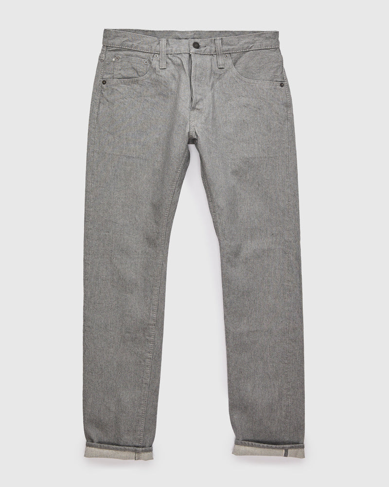 "Moonrock" 14oz Rinsed Heather Grey Selvedge Denim - Slim Tapered Fit