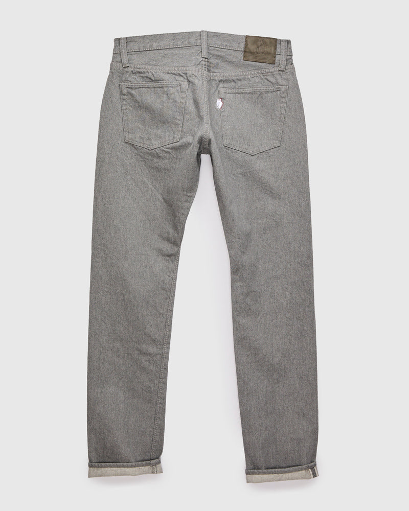 "Moonrock" 14oz Rinsed Heather Grey Selvedge Denim - Slim Tapered Fit