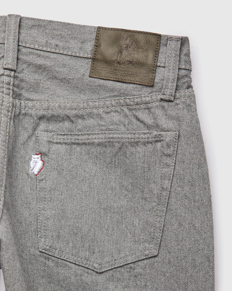 "Moonrock" 14oz Rinsed Heather Grey Selvedge Denim - Slim Tapered Fit