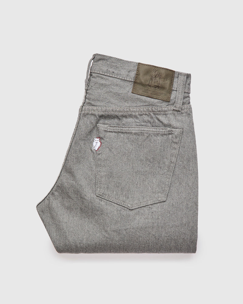 "Moonrock" 14oz Rinsed Heather Grey Selvedge Denim - Slim Tapered Fit
