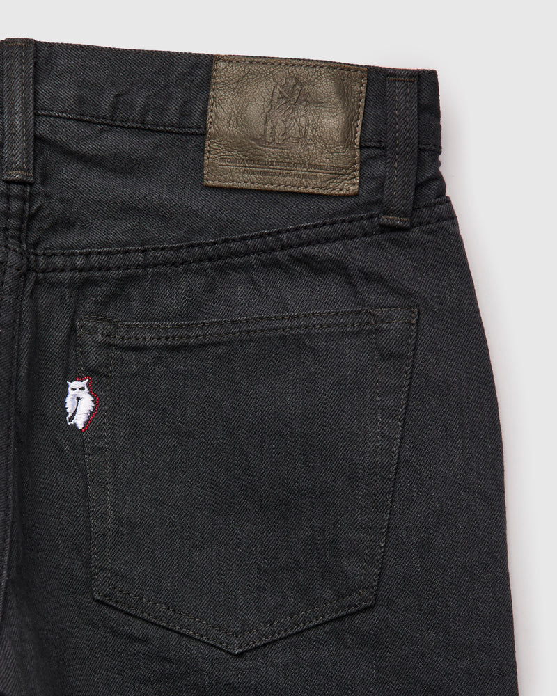 "Moonrock" 14oz Rinsed Charcoal Grey Selvedge Denim - Relaxed Tapered Fit