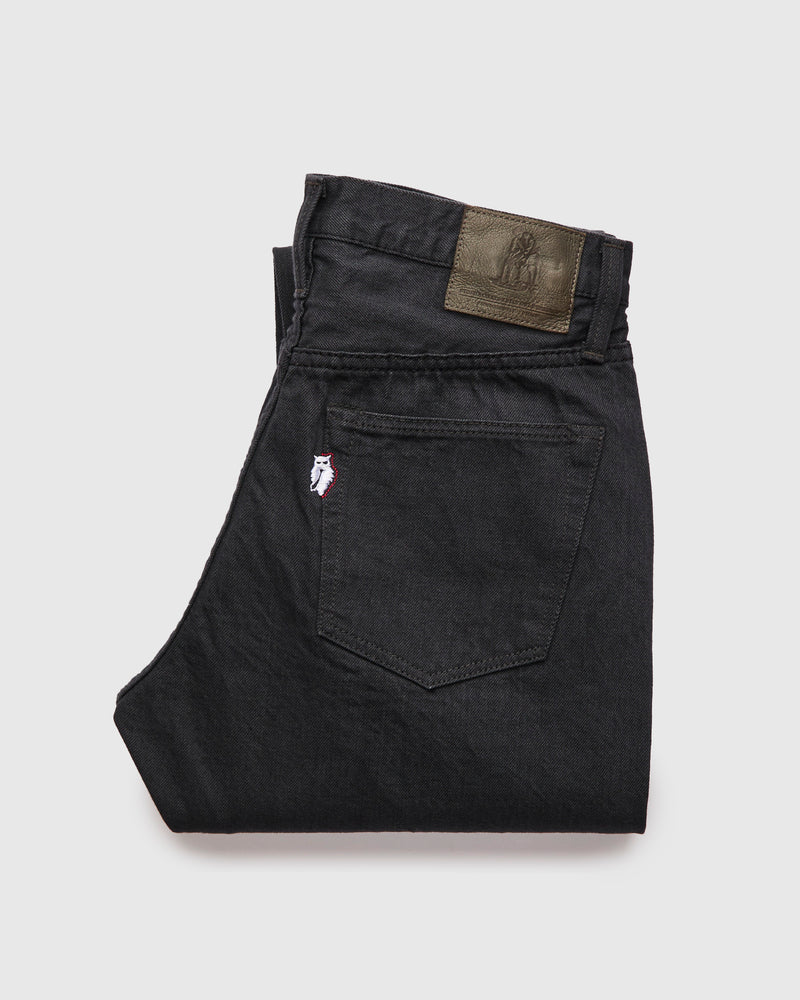 "Moonrock" 14oz Rinsed Charcoal Grey Selvedge Denim - Relaxed Tapered Fit