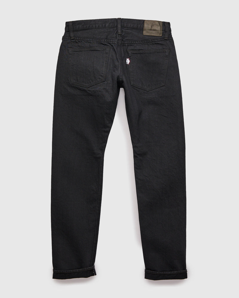 "Moonrock" 14oz Rinsed Charcoal Grey Selvedge Denim - Slim Tapered Fit