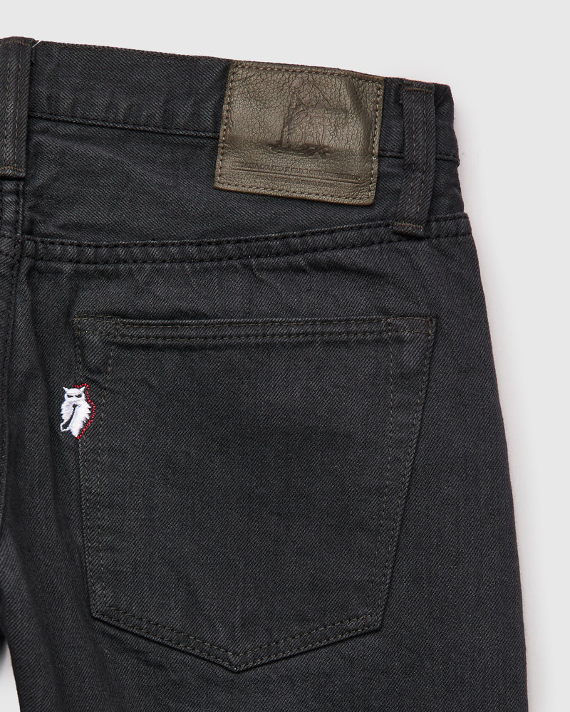 "Moonrock" 14oz Rinsed Charcoal Grey Selvedge Denim - Slim Tapered Fit