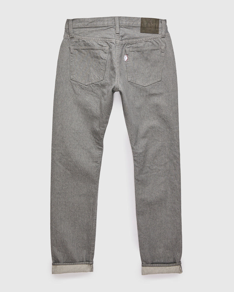 "Moonrock" 14oz Rinsed Heather Grey Selvedge Denim - Relaxed Tapered Fit