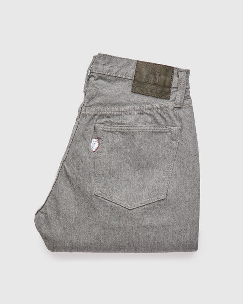 "Moonrock" 14oz Rinsed Heather Grey Selvedge Denim - Relaxed Tapered Fit