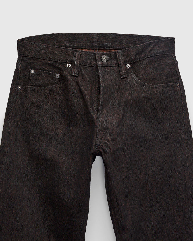 PER-EX-003-BK "Black x Persimmon Extra Slub" 15oz Rinsed Selvedge Denim - Regular Straight Fit