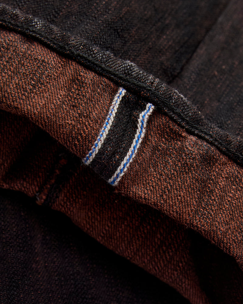 PER-EX-019-BK "Black x Persimmon Extra Slub" 15oz Rinsed Selvedge Denim - Relaxed Tapered Fit