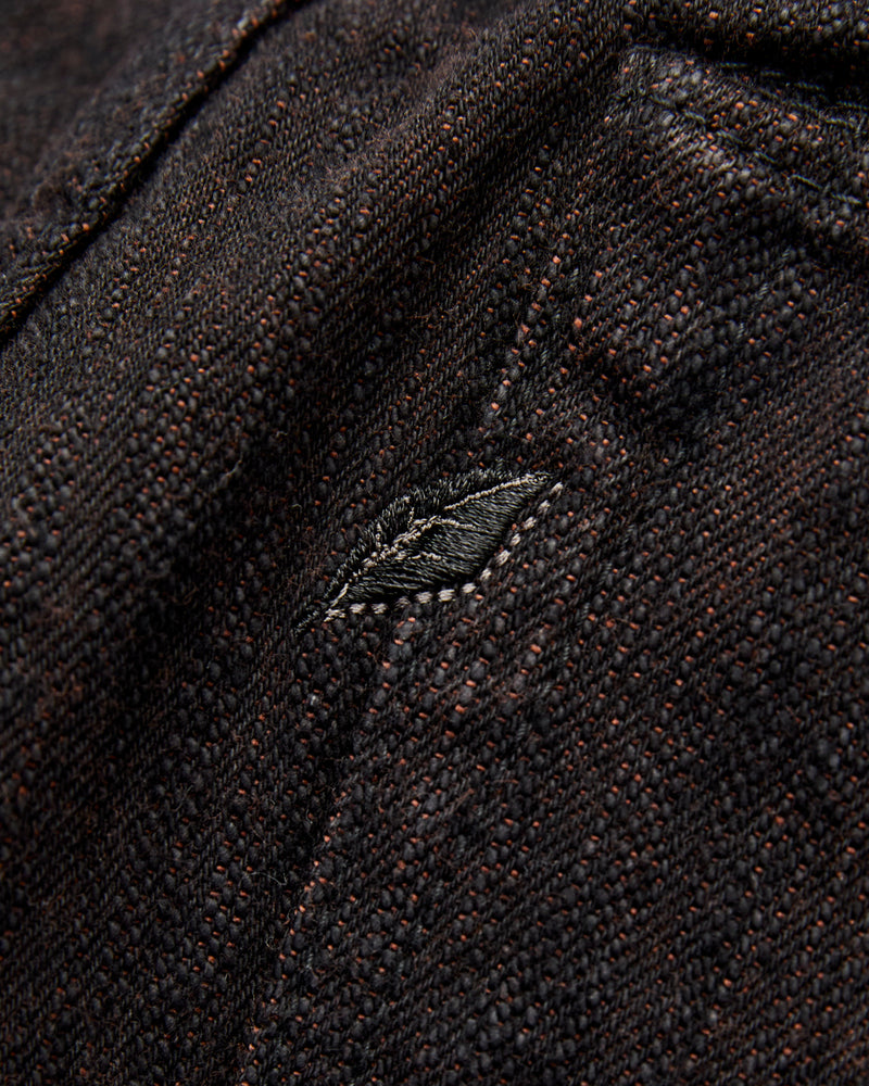 PER-EX-003-BK "Black x Persimmon Extra Slub" 15oz Rinsed Selvedge Denim - Regular Straight Fit