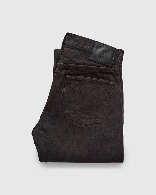 PER-EX-003-BK "Black x Persimmon Extra Slub" 15oz Rinsed Selvedge Denim - Regular Straight Fit