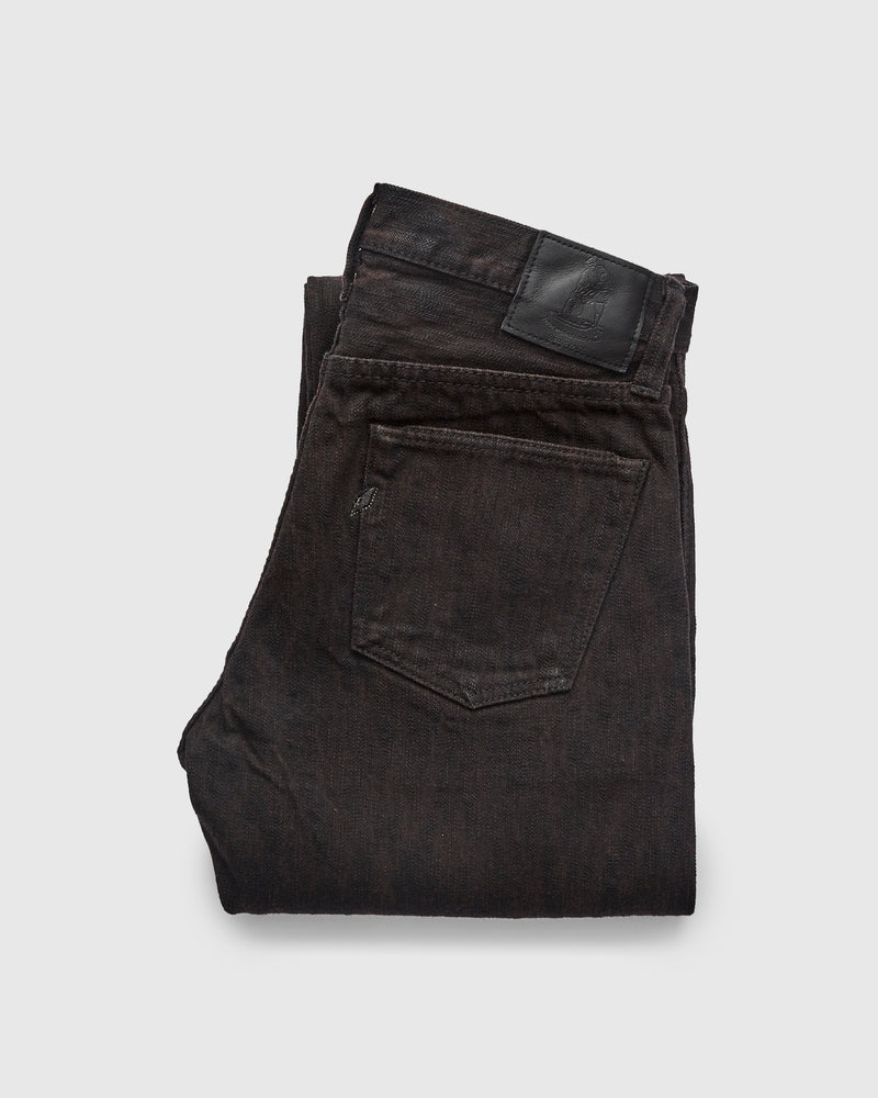PER-EX-003-BK "Black x Persimmon Extra Slub" 15oz Rinsed Selvedge Denim - Regular Straight Fit