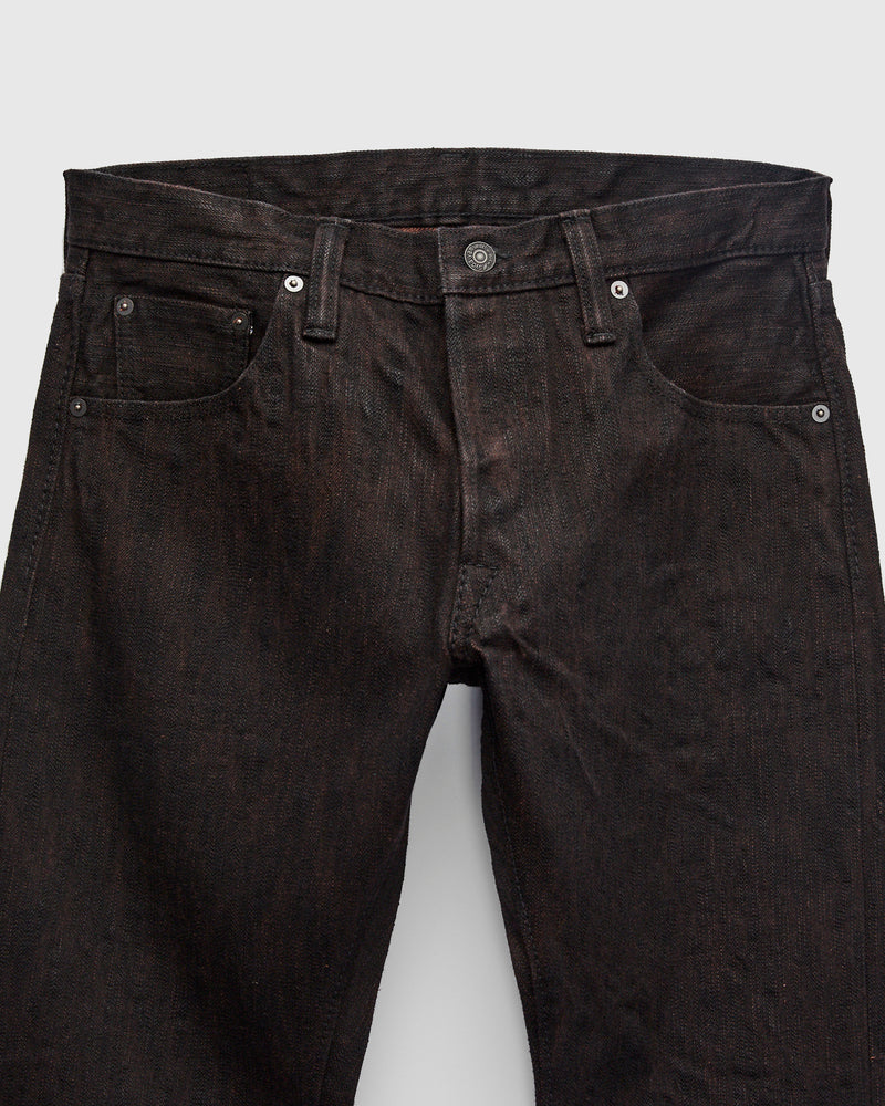 PER-EX-005-BK "Black x Persimmon Extra Slub" 15oz Rinsed Selvedge Denim - Slim Straight Fit