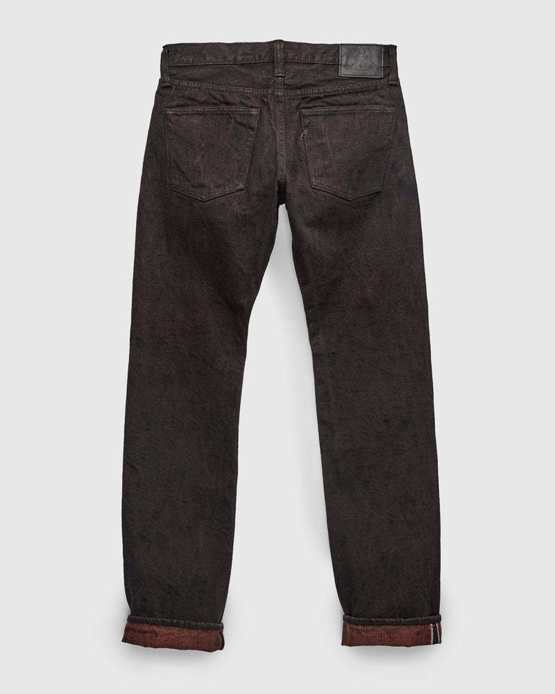 PER-EX-005-BK "Black x Persimmon Extra Slub" 15oz Rinsed Selvedge Denim - Slim Straight Fit