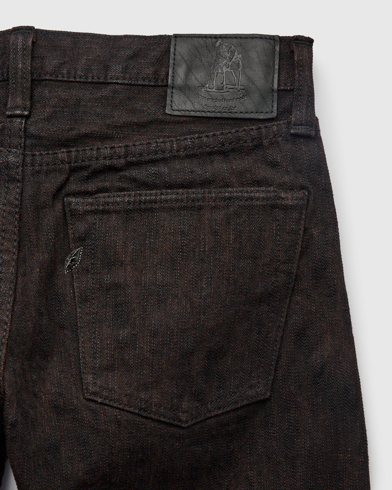 PER-EX-005-BK "Black x Persimmon Extra Slub" 15oz Rinsed Selvedge Denim - Slim Straight Fit