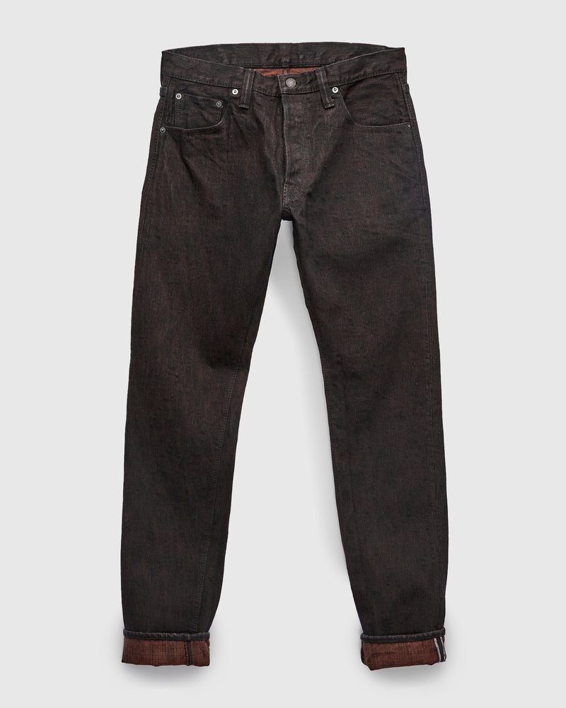 PER-EX-019-BK "Black x Persimmon Extra Slub" 15oz Rinsed Selvedge Denim - Relaxed Tapered Fit