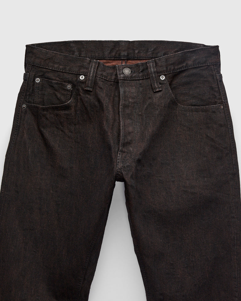 PER-EX-019-BK "Black x Persimmon Extra Slub" 15oz Rinsed Selvedge Denim - Relaxed Tapered Fit
