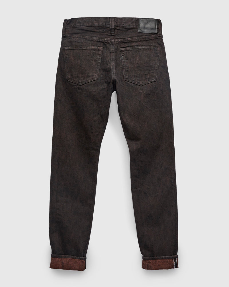 PER-EX-019-BK "Black x Persimmon Extra Slub" 15oz Rinsed Selvedge Denim - Relaxed Tapered Fit