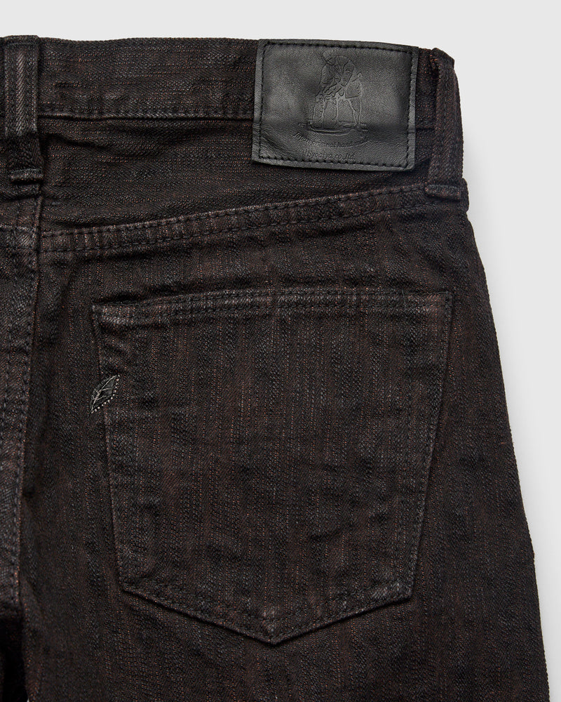 PER-EX-019-BK "Black x Persimmon Extra Slub" 15oz Rinsed Selvedge Denim - Relaxed Tapered Fit