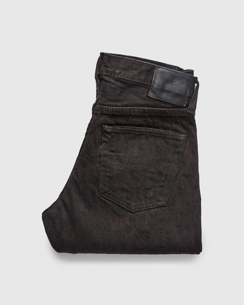 PER-EX-019-BK "Black x Persimmon Extra Slub" 15oz Rinsed Selvedge Denim - Relaxed Tapered Fit