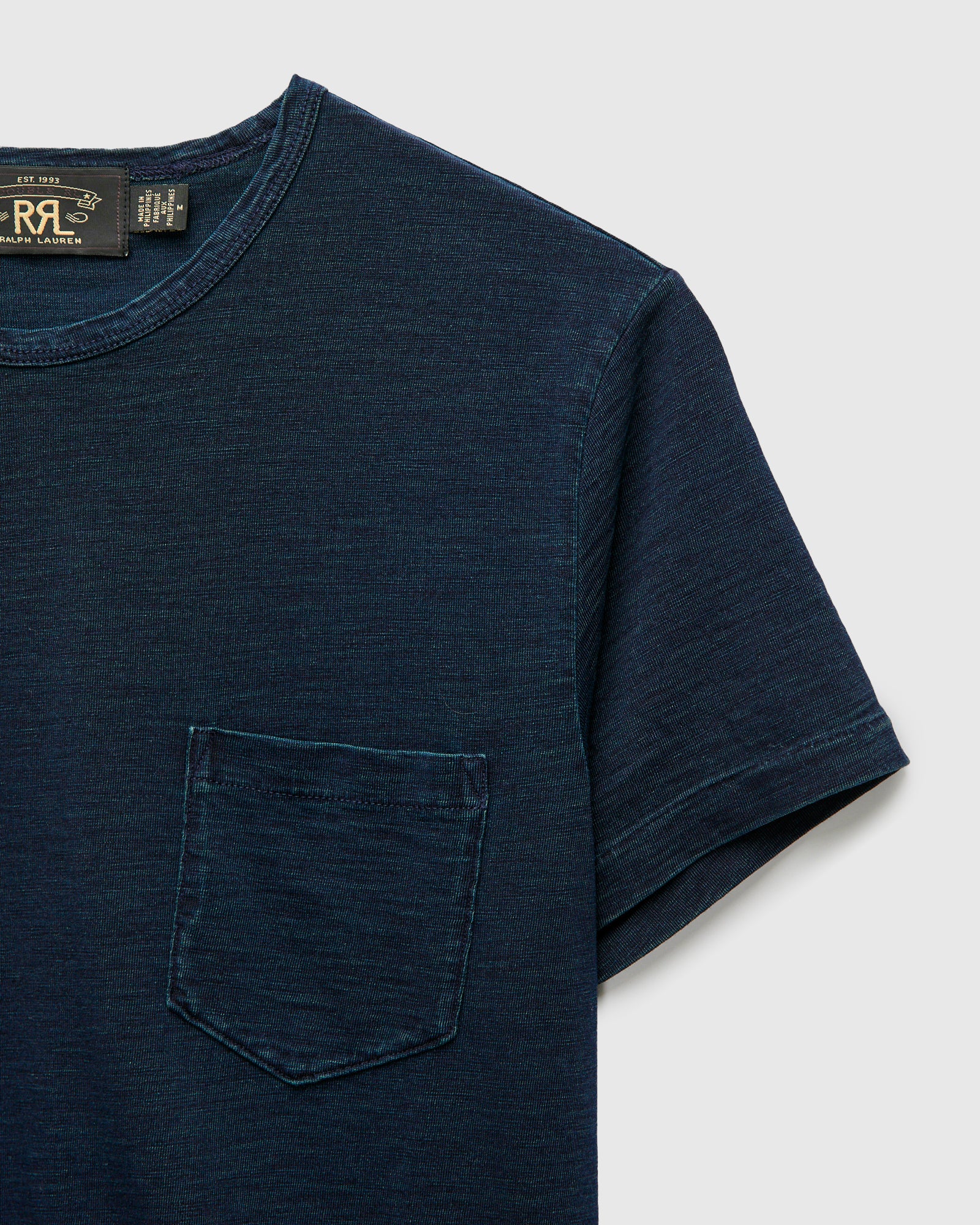 RRL ネイビー Tシャツ 100%コットン Slub Jersey Pocket T-Shirt in Indigo – Blue Owl Workshop