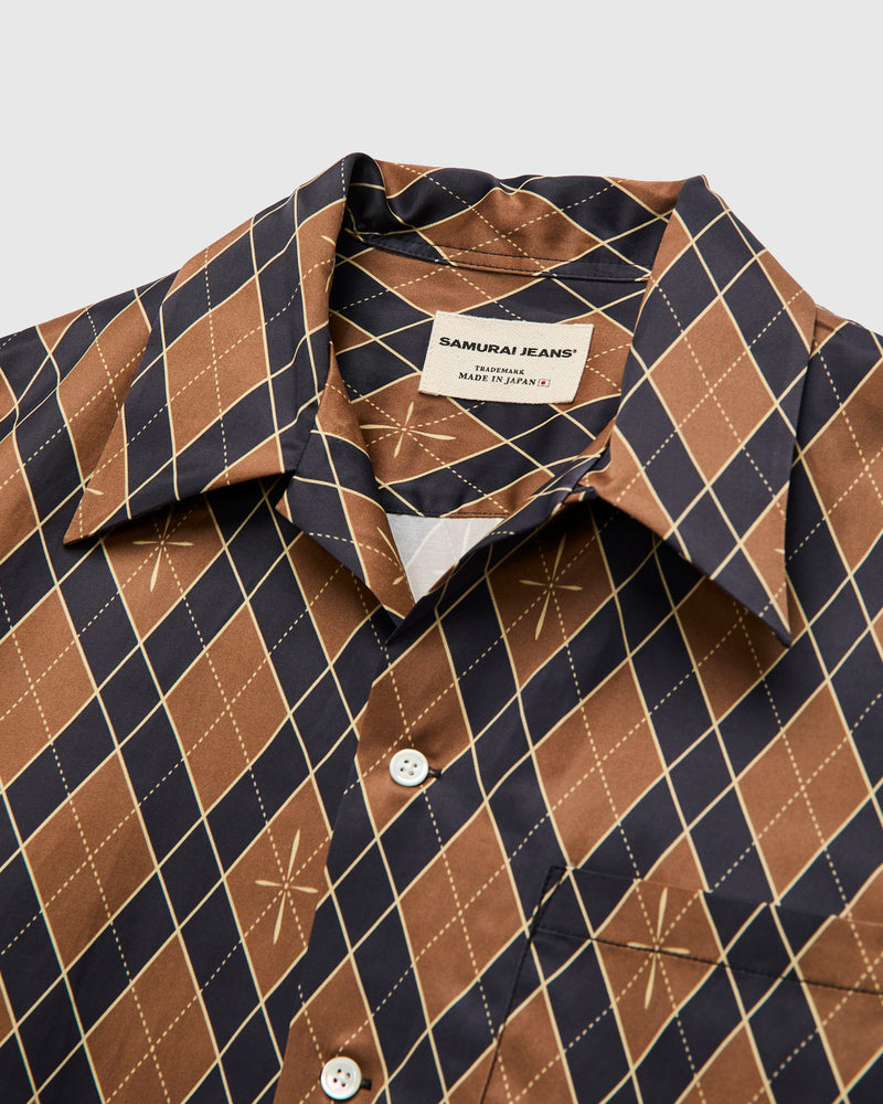 "Narahira" Short Sleeve Shirt in Brown
