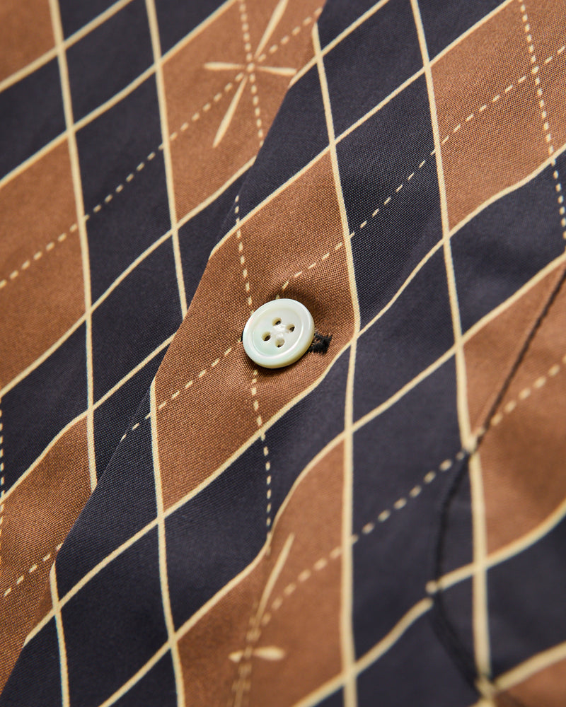 "Narahira" Short Sleeve Shirt in Brown