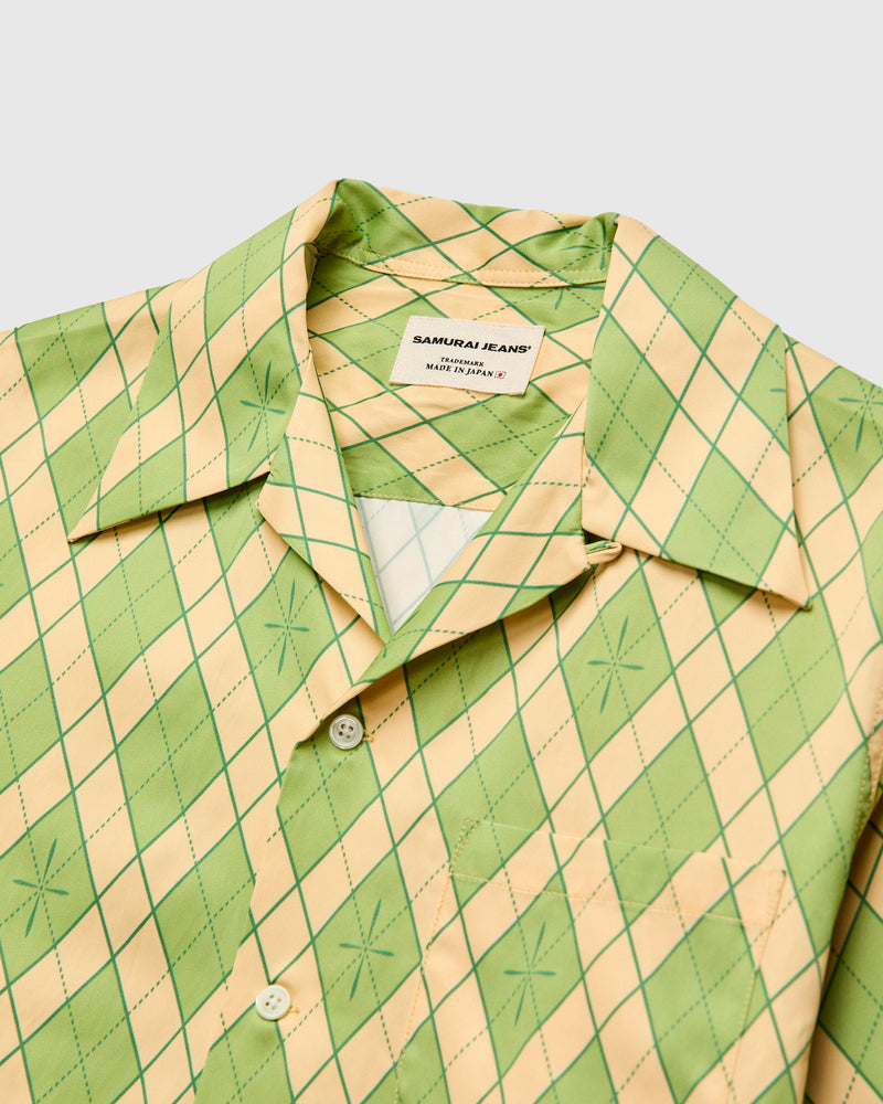 "Narahira" Short Sleeve Shirt in Green