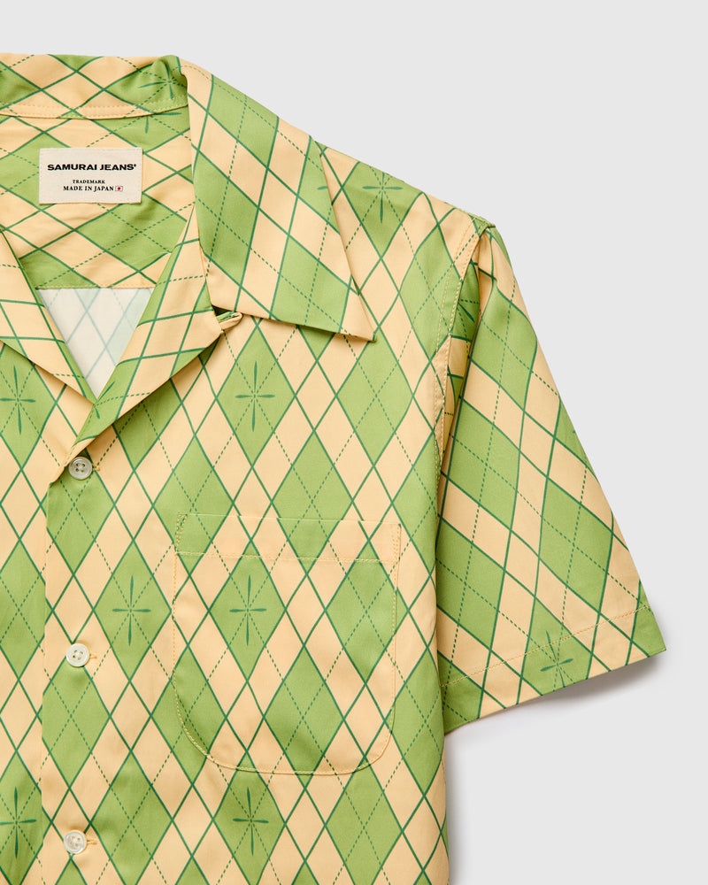 "Narahira" Short Sleeve Shirt in Green