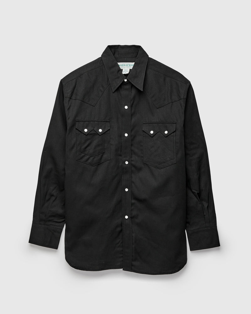 6.5oz Denim Weeds Digger Shirt in Black