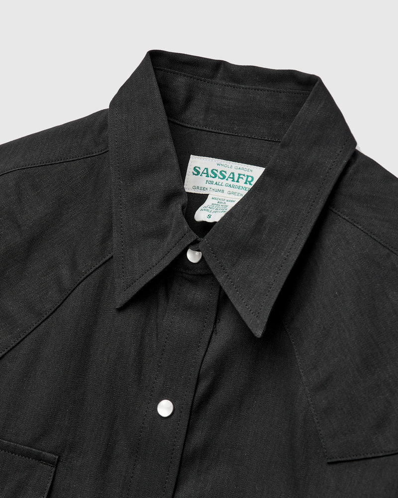 6.5oz Denim Weeds Digger Shirt in Black