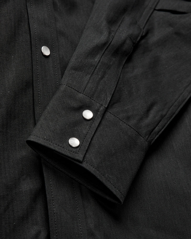 6.5oz Denim Weeds Digger Shirt in Black