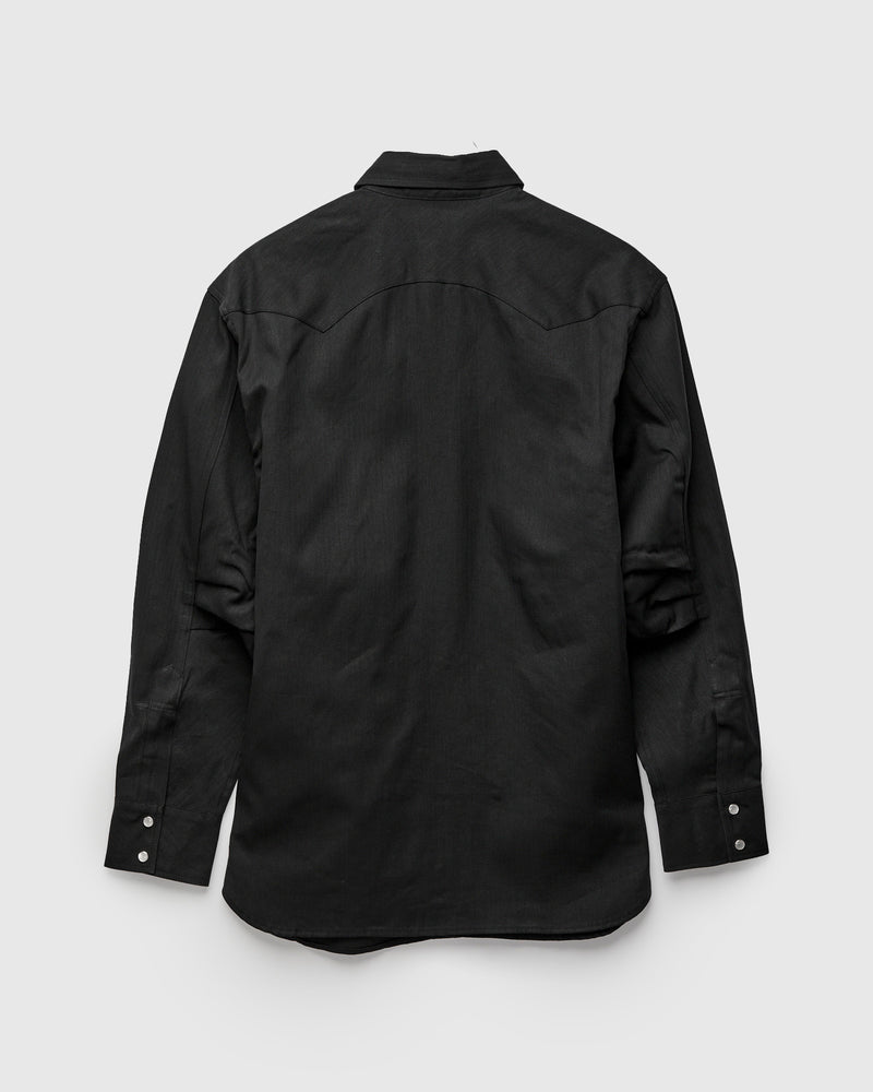 6.5oz Denim Weeds Digger Shirt in Black