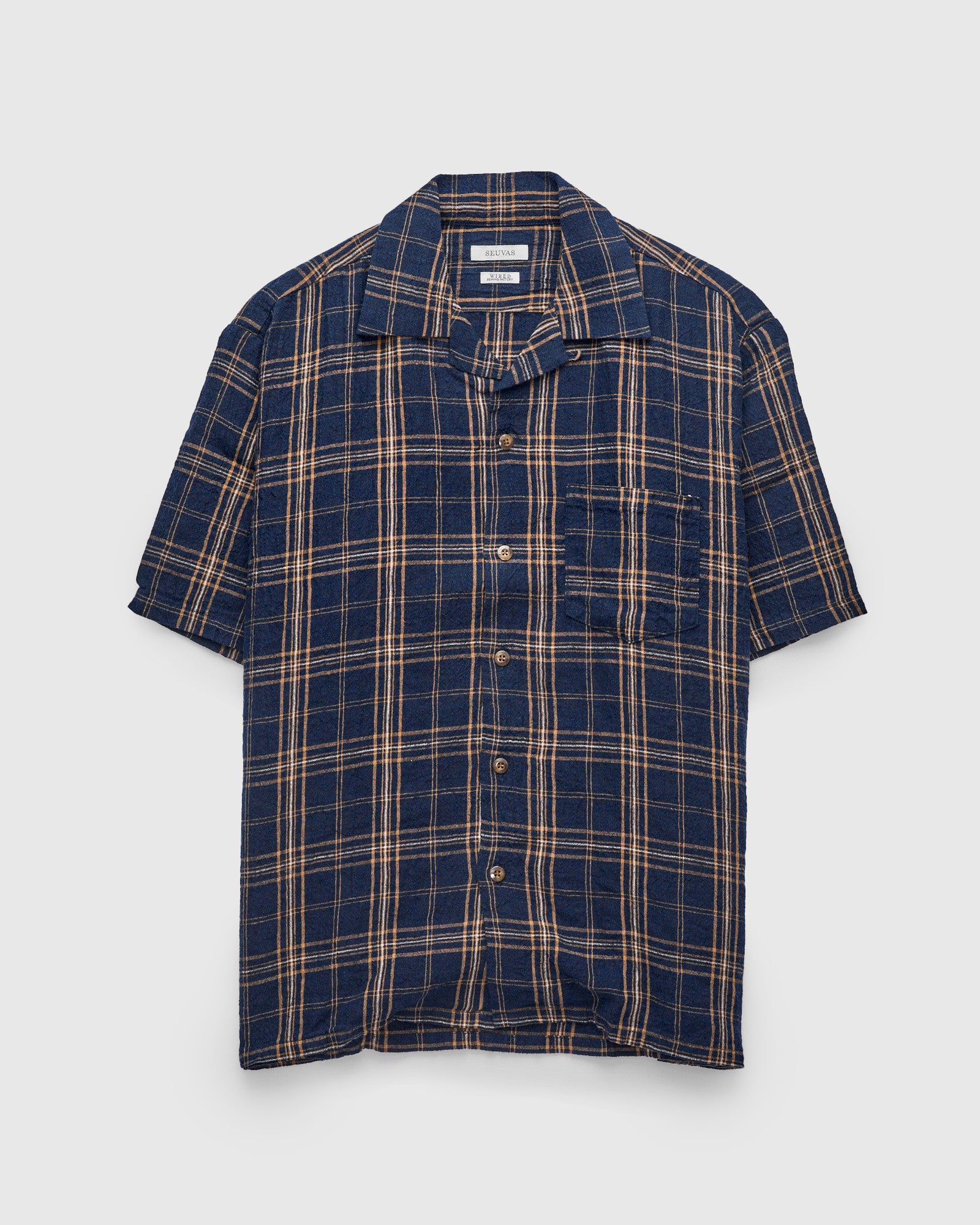 【NAVY】(M)パッチワークリラックスシャツ デニムパッチワーク 4ポケットシャツ | BLUE BLUE | ハリウッドランチ
