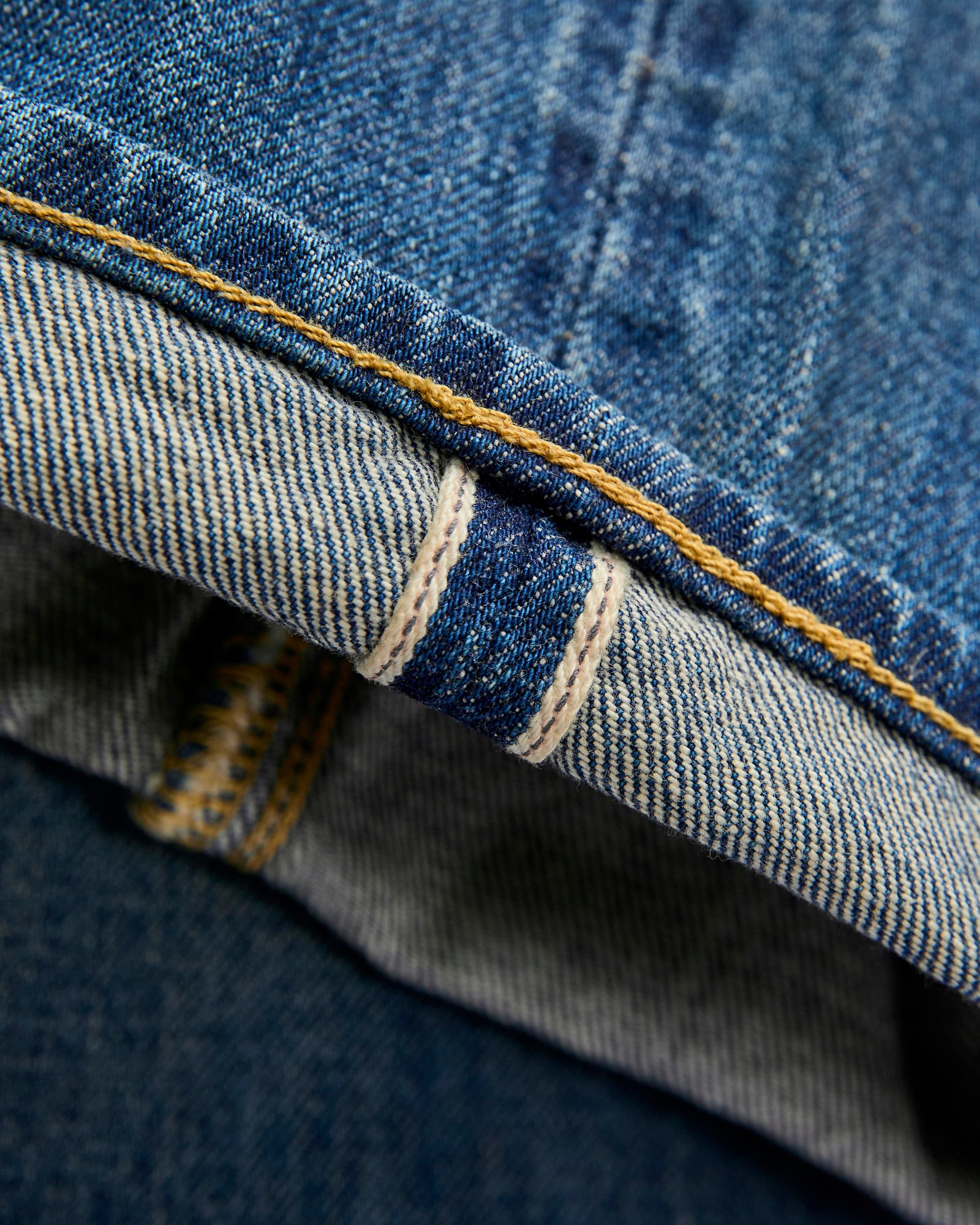 D1891US 13oz Washed Selvedge Denim - Regular Straight Fit – Blue