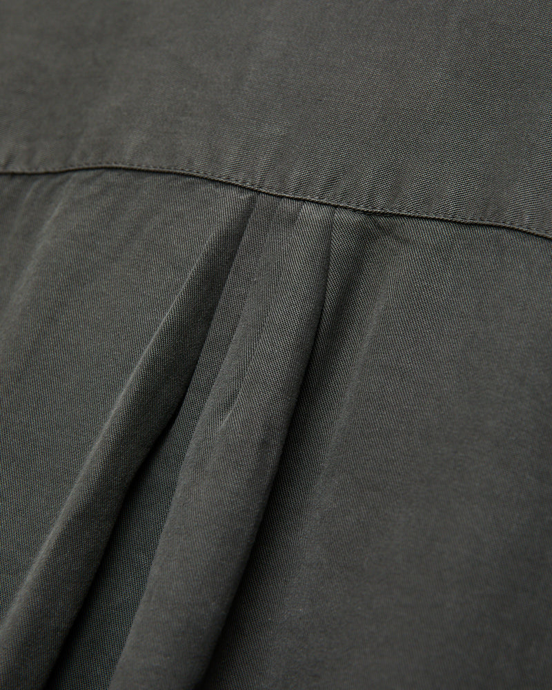 Tencel Gabardine Pearlsnap Shirt in Faded Black