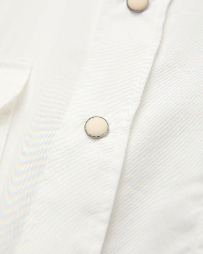 Tencel Gabardine Pearlsnap Shirt in Natural