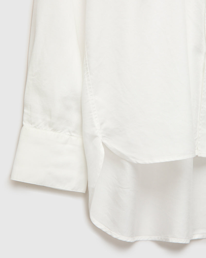 Tencel Gabardine Pearlsnap Shirt in Natural